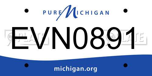 EVN0891 Michigan License Plate