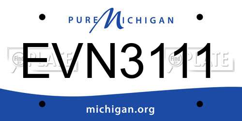 EVN3111 Michigan License Plate