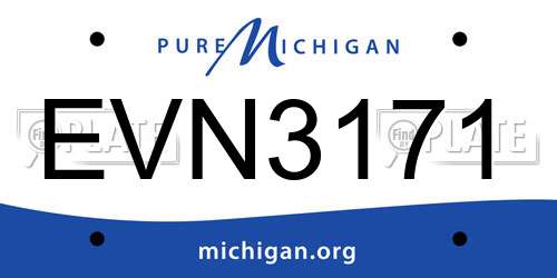 EVN3171 Michigan License Plate