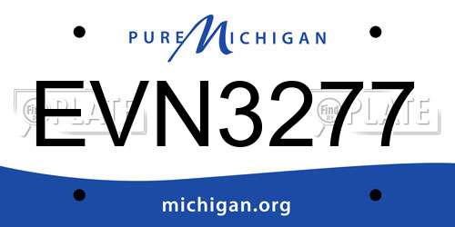EVN3277 Michigan License Plate