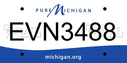 EVN3488 Michigan License Plate