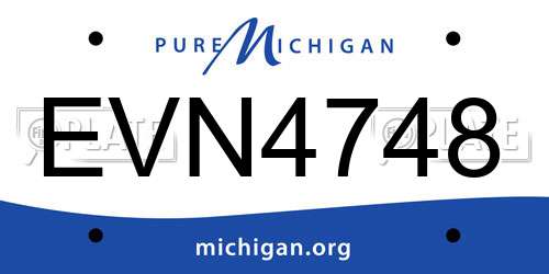 EVN4748 Michigan License Plate