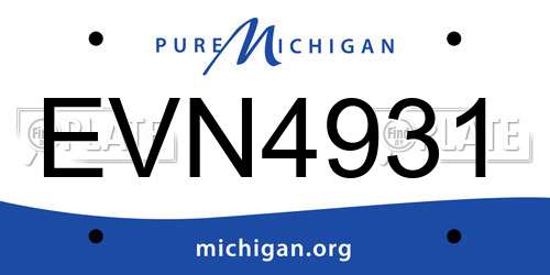 EVN4931 Michigan License Plate