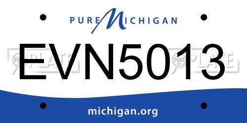 EVN5013 Michigan License Plate