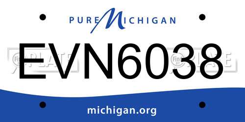 EVN6038 Michigan License Plate