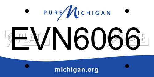 EVN6066 Michigan License Plate
