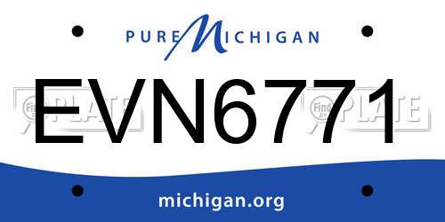 EVN6771 Michigan License Plate