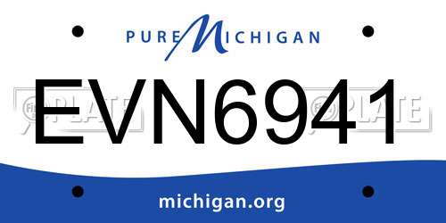 EVN6941 Michigan License Plate