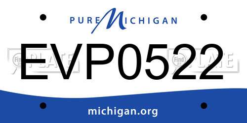 EVP0522 Michigan License Plate