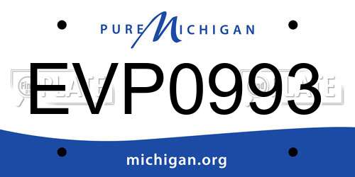 EVP0993 Michigan License Plate