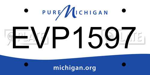 EVP1597 Michigan License Plate