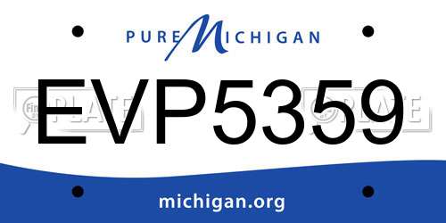 EVP5359 Michigan License Plate