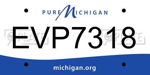 EVP7318 Michigan License Plate