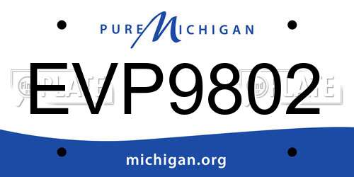 EVP9802 Michigan License Plate