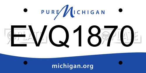 EVQ1870 Michigan License Plate