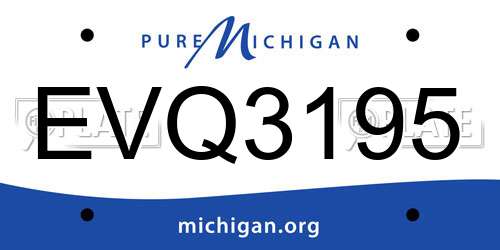 EVQ3195 Michigan License Plate