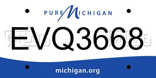 EVQ3668 Michigan License Plate