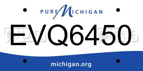 EVQ6450 Michigan License Plate