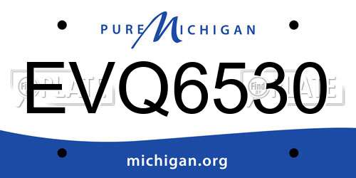 EVQ6530 Michigan License Plate