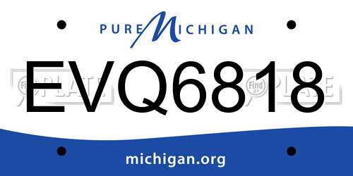 EVQ6818 Michigan License Plate