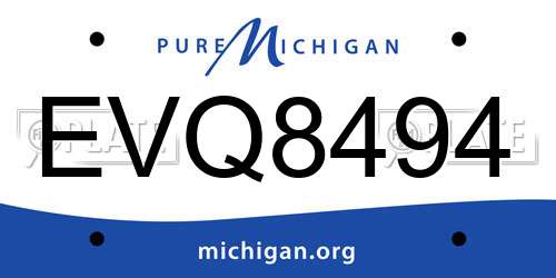 EVQ8494 Michigan License Plate