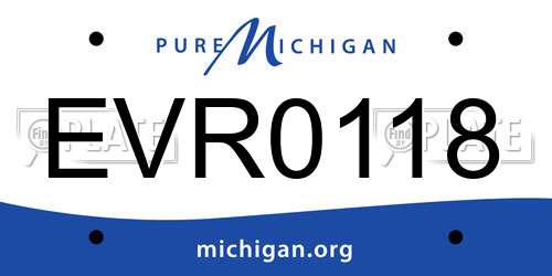EVR0118 Michigan License Plate