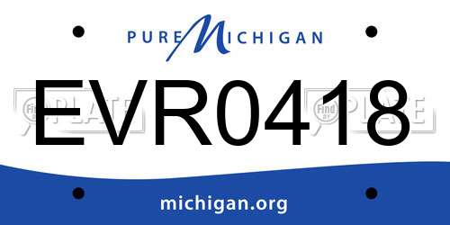 EVR0418 Michigan License Plate