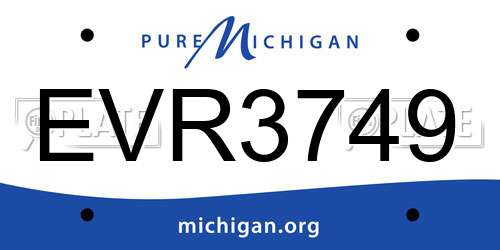EVR3749 Michigan License Plate