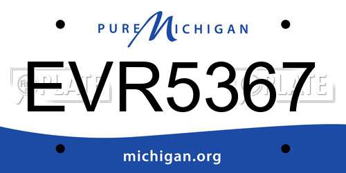 EVR5367 Michigan License Plate