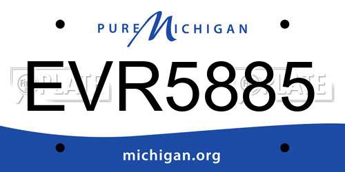 EVR5885 Michigan License Plate