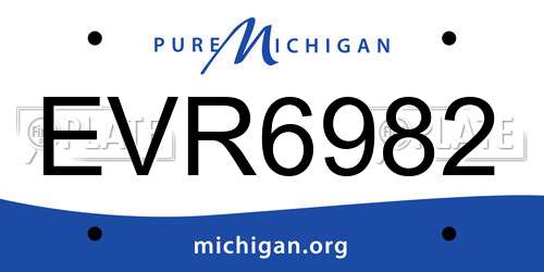 EVR6982 Michigan License Plate