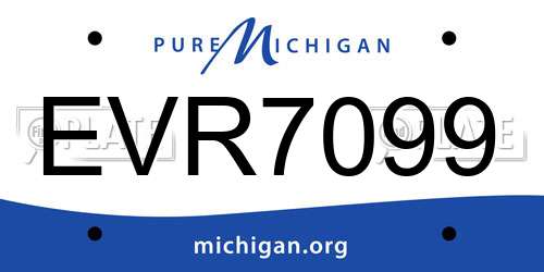 EVR7099 Michigan License Plate