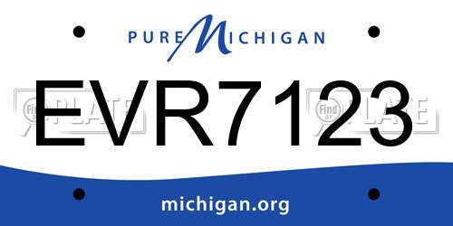 EVR7123 Michigan License Plate