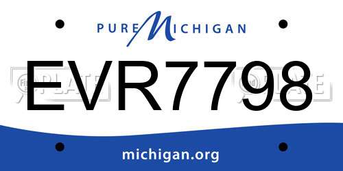 EVR7798 Michigan License Plate