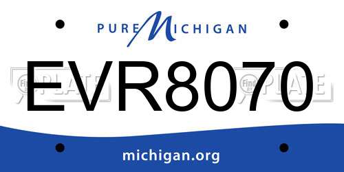 EVR8070 Michigan License Plate