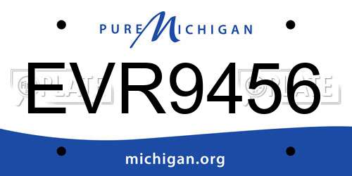 EVR9456 Michigan License Plate