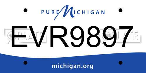 EVR9897 Michigan License Plate