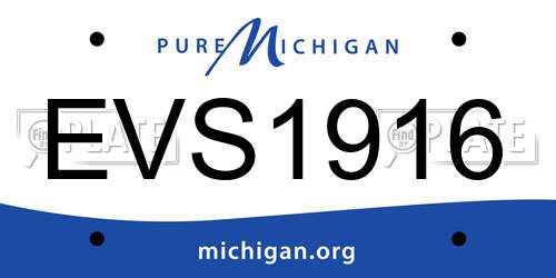 EVS1916 Michigan License Plate