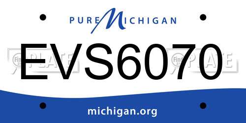 EVS6070 Michigan License Plate