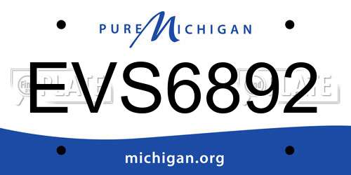 EVS6892 Michigan License Plate