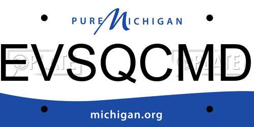 EVSQCMD Michigan License Plate