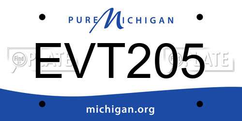 EVT205 Michigan License Plate