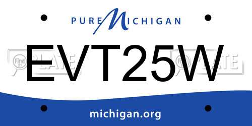 EVT25W Michigan License Plate