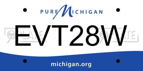 EVT28W Michigan License Plate