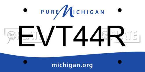 EVT44R Michigan License Plate