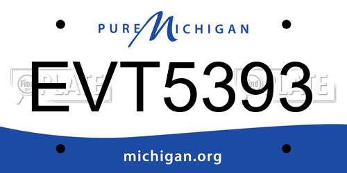 EVT5393 Michigan License Plate