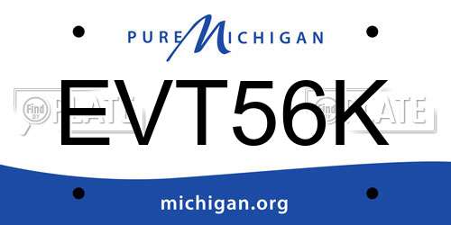 EVT56K Michigan License Plate