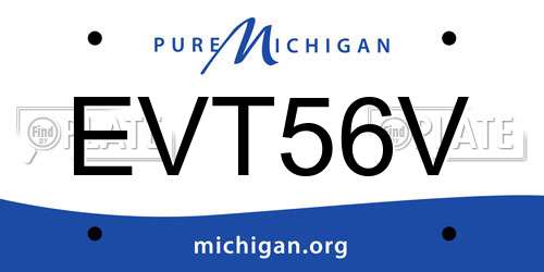 EVT56V Michigan License Plate