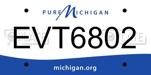 EVT6802 Michigan License Plate