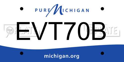 EVT70B Michigan License Plate